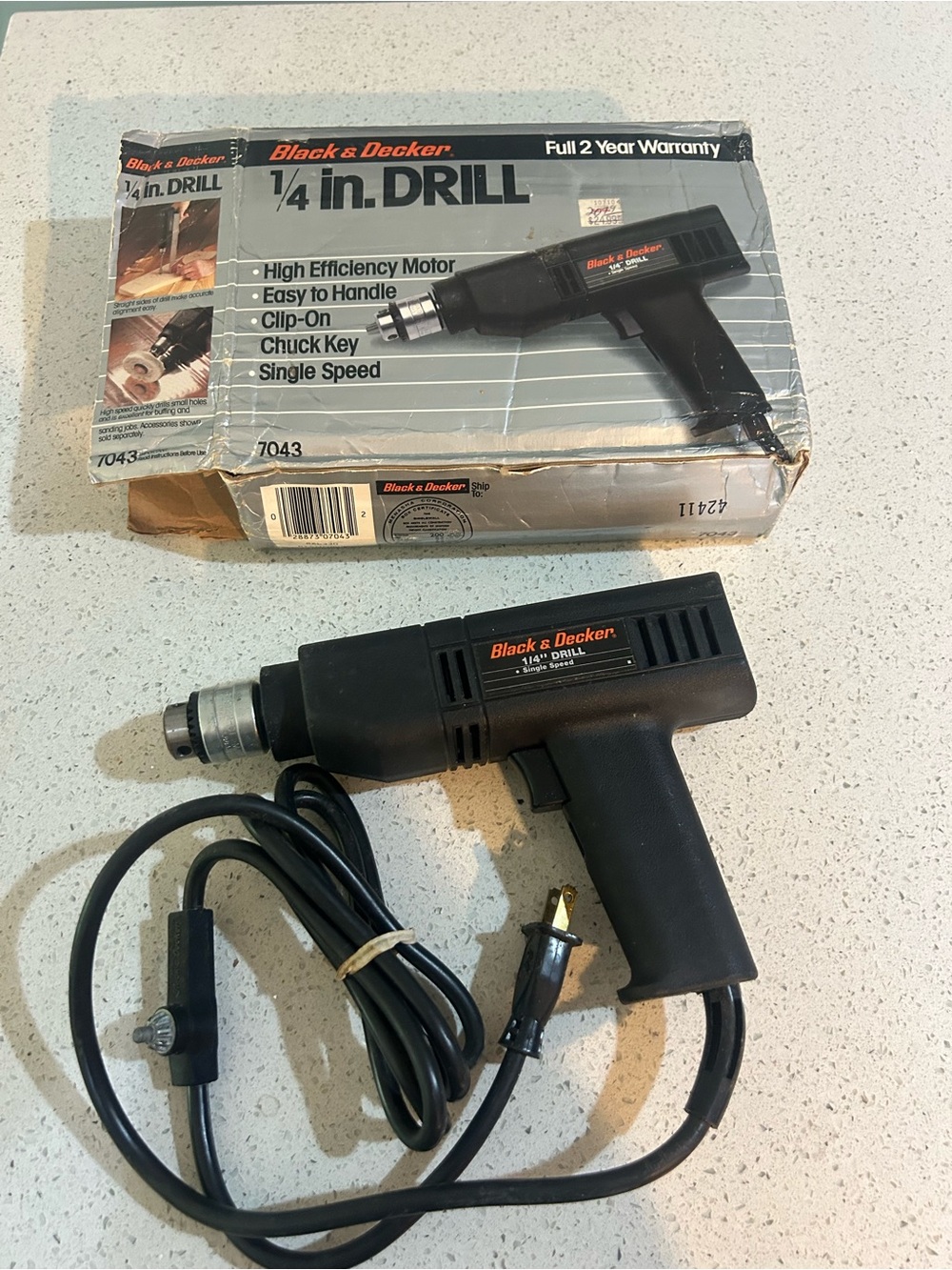 Black & Decker Silver and Black 1/4 in. corded drill